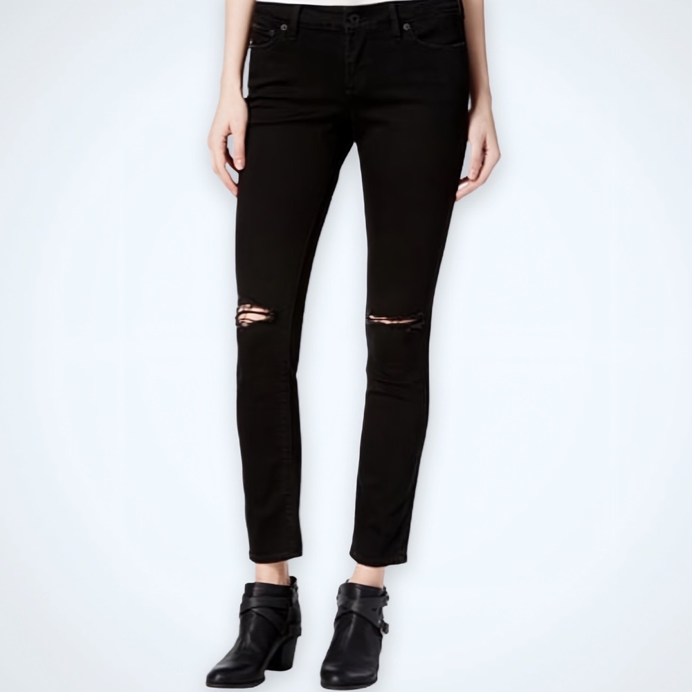 LUCKY BRAND DESTRUCTED Black LOLITA Stretchy Skinny Jeans 2/26